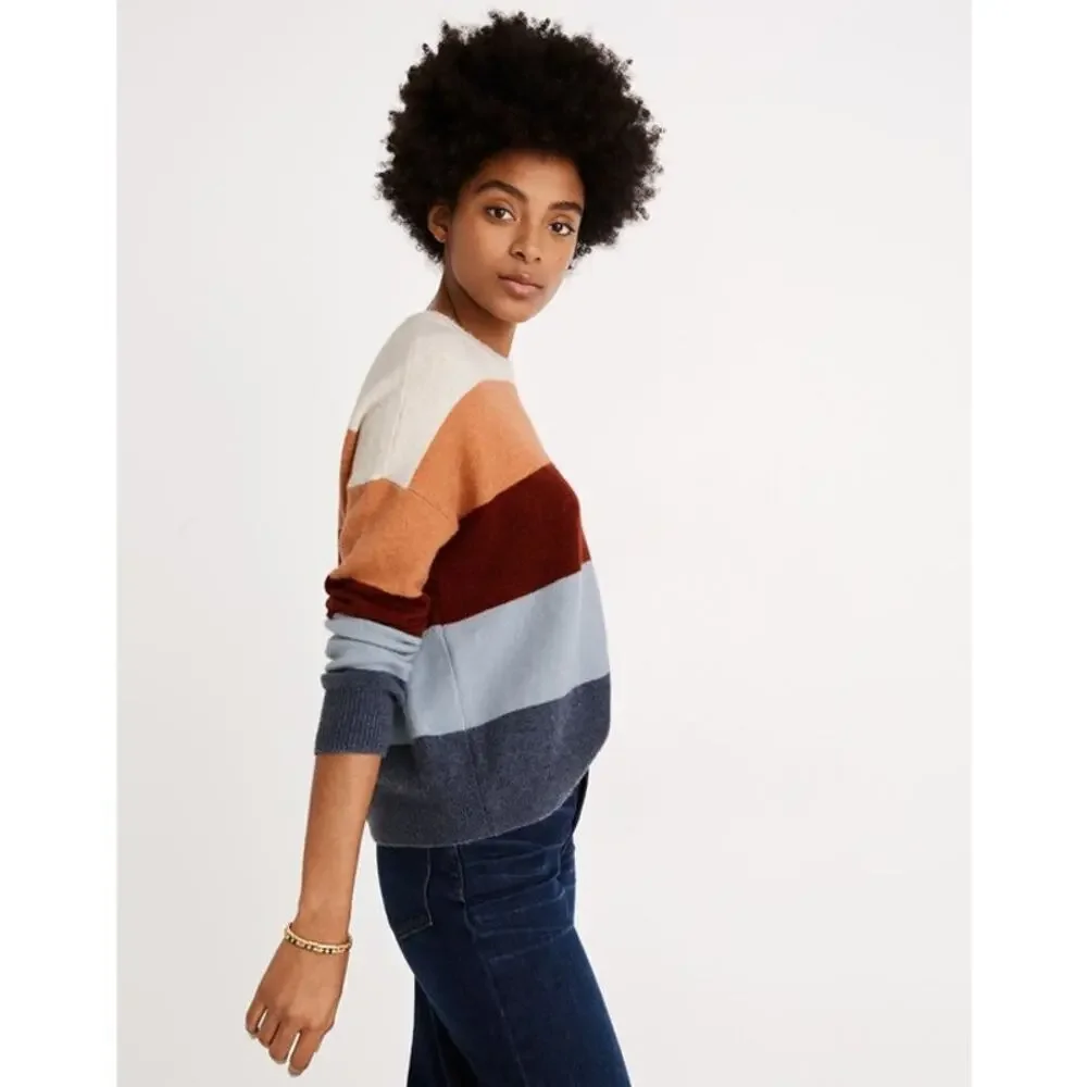 Madewell Crofton Striped Pullover Sweater in Coziest Yarn size Medium